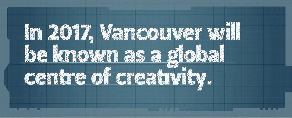 In 2017, Vancouver will be known as a global centre of creativity.